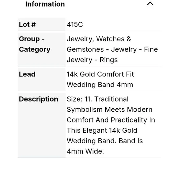 14k Gold Band - Picture 6 of 7